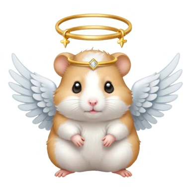 Hamster with angel wings and a halo sticker