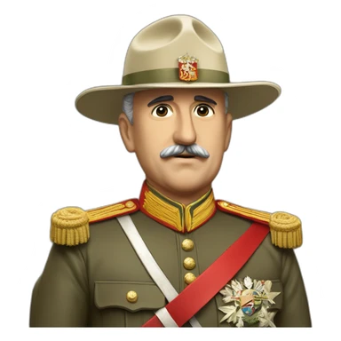 General Francisco Franco saludando, con el valle de los caidos de fondo sticker
