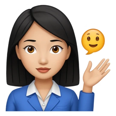 Female Filipino Virtual Assistant with Black Hair sticker