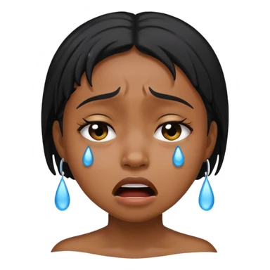 Mad but crying black girl emoji  sticker