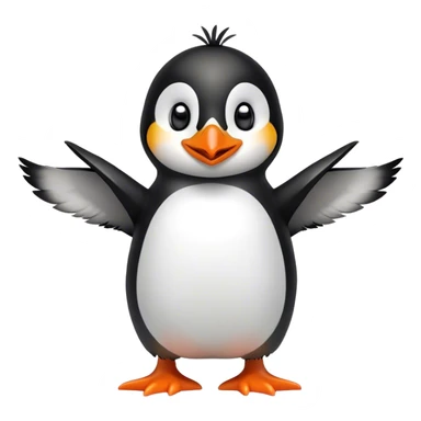 excited/ happy penguin  sticker