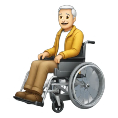 old-wheelchair-driver-without-legs sticker