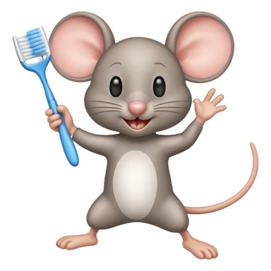 Creat an emoji for jerry jumping and holding toothbrush sticker