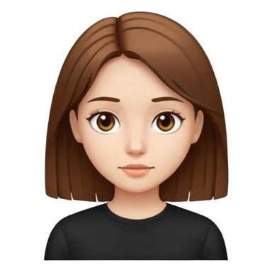 Girl with brown straight hair wearing a black top sticker