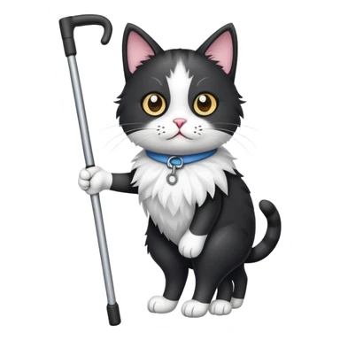 Black and white cat with crutches sticker