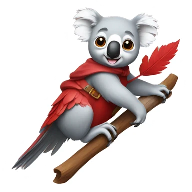 Koala bear riding cardinal  sticker