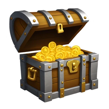Treasure chest, no background, SIZE 128X128, pixel art, basic design sticker