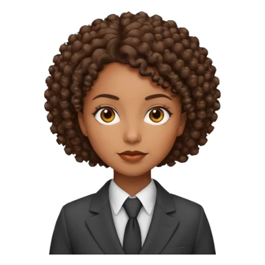 curly-haired black woman in a suit sticker