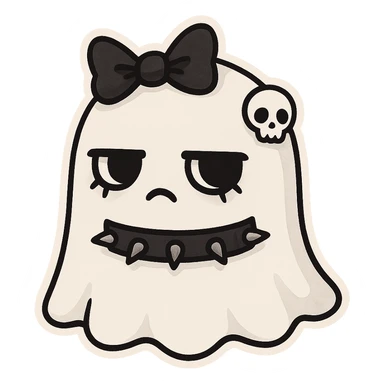 Goth white object sticker