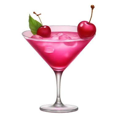 pink cocktail with cherry  sticker