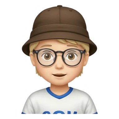 glasses child with hat and jersey sticker