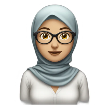 Short girl brunette avec hijab et lunettes sticker
