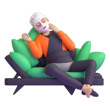 white man enjoying a spa day facial, relaxing sticker