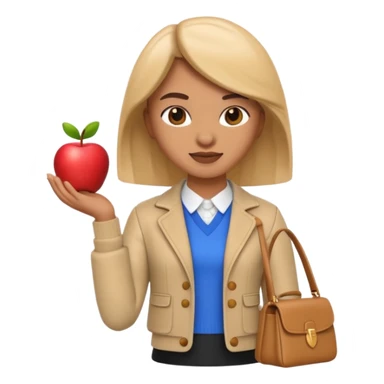 A 3D emoji with a apple Memoji style that the depicts a person who is learning to become a fashionista as her highchool extended profile. She is young in a highschool age. sticker