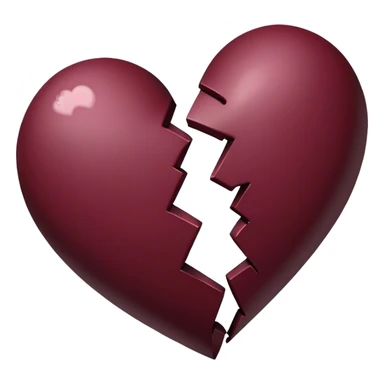 dark Burgundy broken heart sticker
