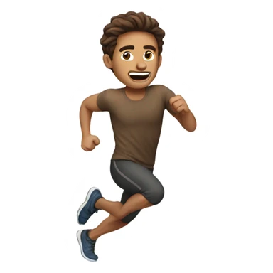 Brown hair guy running sticker