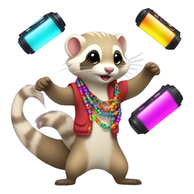 Ferrets at a rave sticker