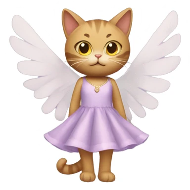 Cat wearing a dress with wings sticker