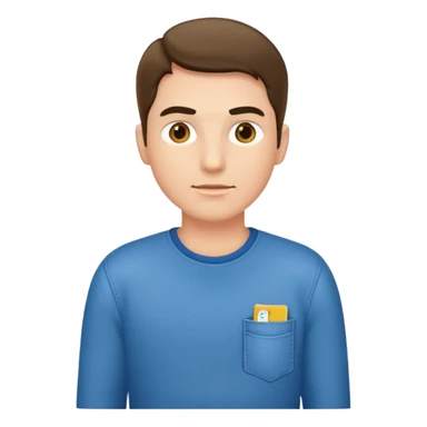 man showing empty pockets sticker