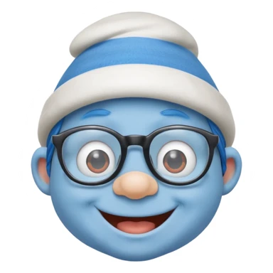 smurf with glasses sticker