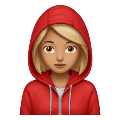 woman wear red hoodie sticker