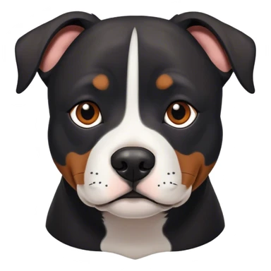 Staffy noir avec tache blanche sur le poitraill et yeux marrons sticker