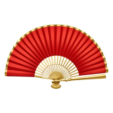 rococó fan rojo con dorado sticker