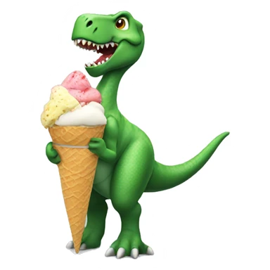 dinosaur eating ice cream sticker