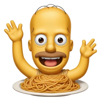 Homer Simpson spaghetti face  sticker
