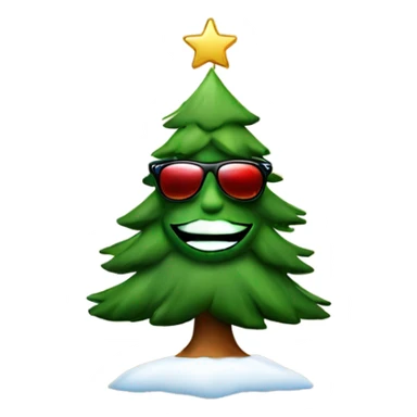 Christmas tree with sunglasses and a bottle of whisky sticker
