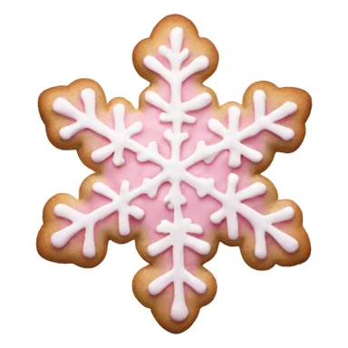 light pink christmas cookie shaped like a snowflake sticker