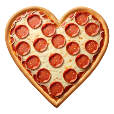 Heart shaped pepperoni pizza sticker