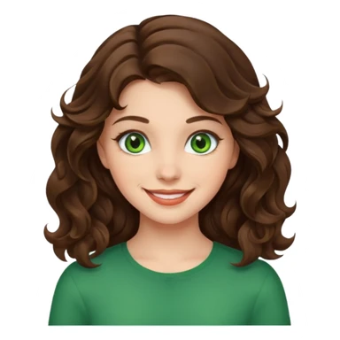 A girl brunette wavy hair green eyes sticker