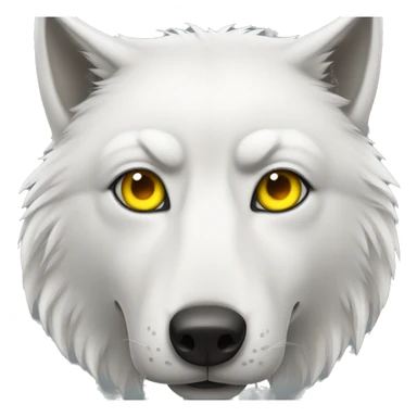 white wolf with one yellow eye sticker