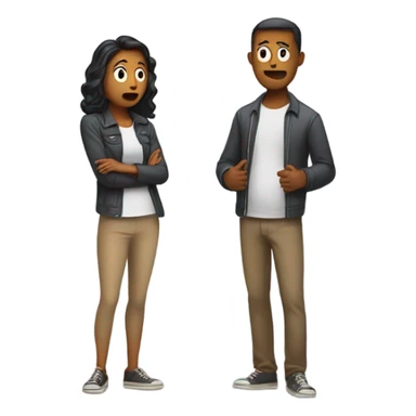 Couple arguing at home  sticker