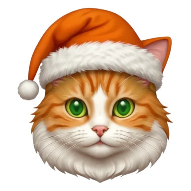 Un gato con gorro navideño sticker
