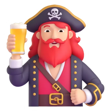 pirate drinking beer sticker