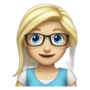girl nerd blue eyes blond dancing sticker