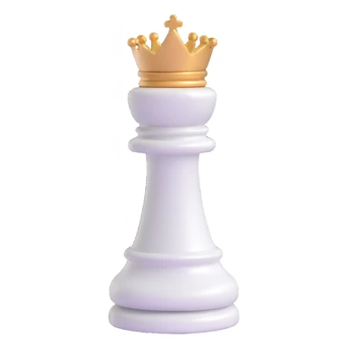 rook chess piece, classic white, glossy finish, simple and elegant, 3D emoji style, no text sticker