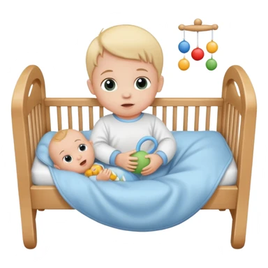 baby in bid with rattle







 sticker