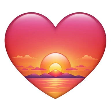 heart with a sunset gradient sticker