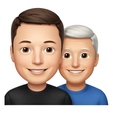 Elon musk and tim cook  sticker