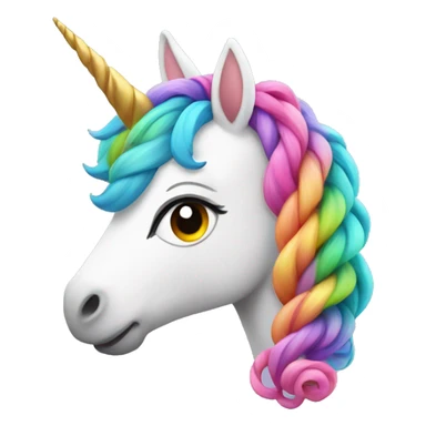 Unicorn with colorful braids sticker