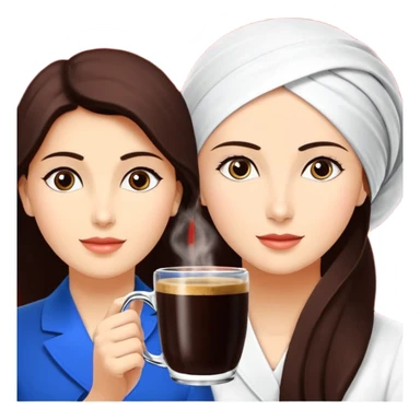 Uzun koyu kahverengi dalgalı saçlı, çenesinde beni olan ve yüzünde biraz çiller olan, iri koyu kahverengi bol kirpikli gözlü sevimli bir yüzü katlı kesim bir saçı olan kadın yap yanına da kilolu tamamen kahverengi bir kedi yap sticker