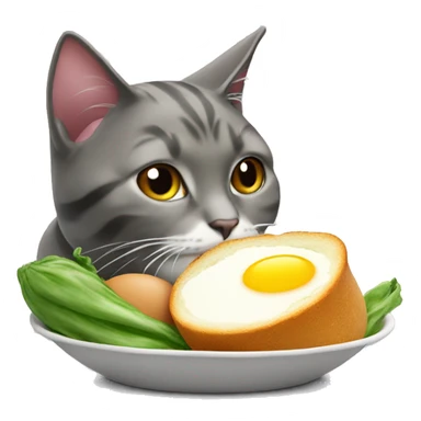 cat eating a eggplat whole sticker