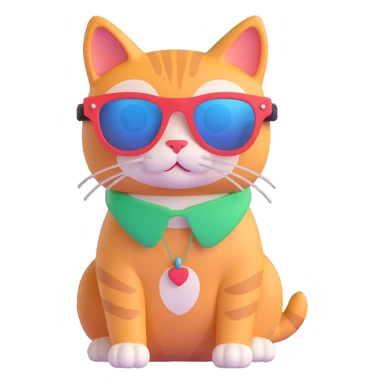 A cat wearing sunglasses sticker