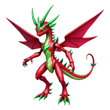  Cool Edgy Shiny Futuristic Ethereal Legendary Scizor-Digimon-Schyther-Flygon-hybrid full body sticker