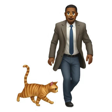 man walking like a cat sticker
