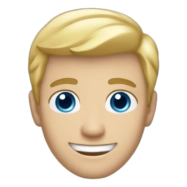 A Caucasian Adult Male, Blonde Hair, Blue Eyes, Smile, sticker