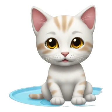 Kitten at a spa sticker